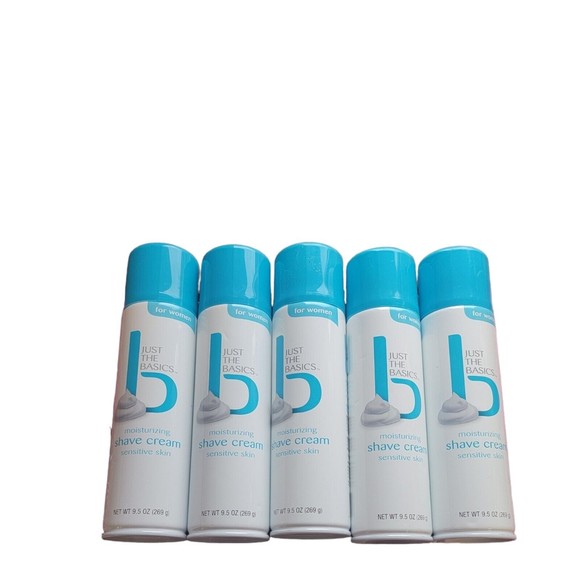 5 Just The Basics Moisturizing Sensitive Skin Shave Cream 5 Gillette Razors - Picture 4 of 4